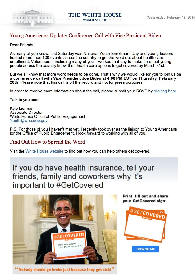 Biden to Hold ‘Off the Record’ Obamacare Conference Call