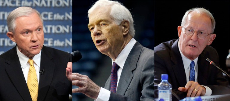 Sens. Jeff Sessions, R-Ala., Lamar Alexander, R-Tenn., and Thad Cochran, R-Miss.Â (AP Photos)