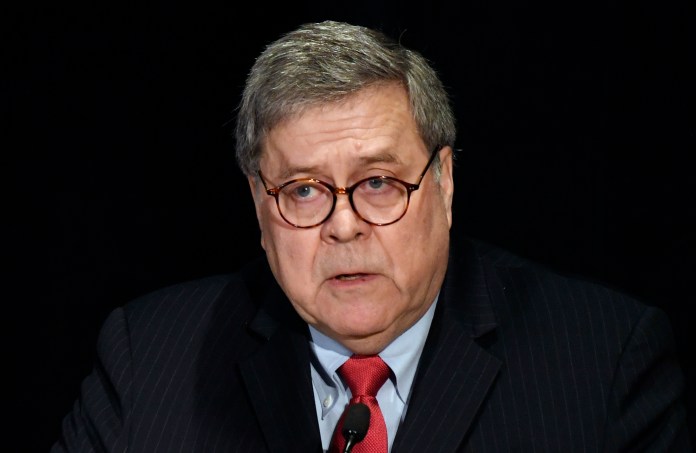 Attorney General William Barr is sworn in to testify before the Senate Judiciary Committee hearing on Capitol Hill in Washington, Wednesday, May 1, 2019, on the Mueller Report.