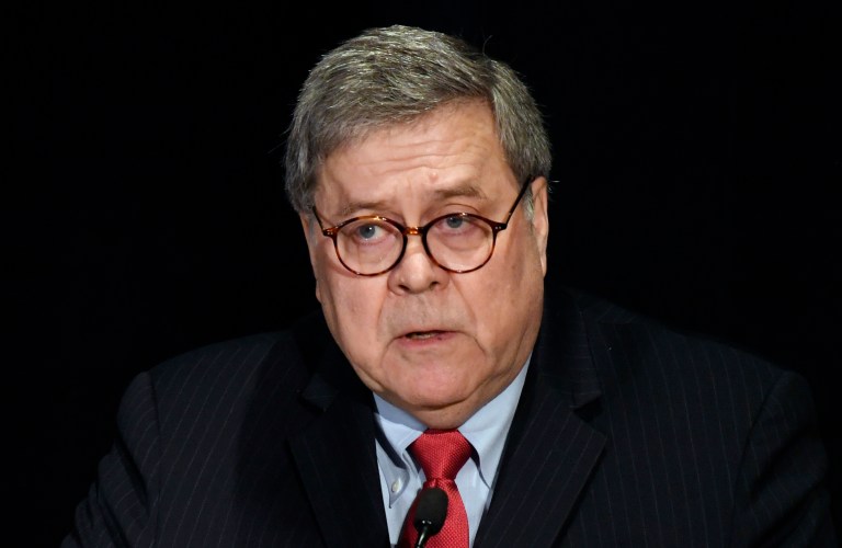 Attorney General William Barr is sworn in to testify before the Senate Judiciary Committee hearing on Capitol Hill in Washington, Wednesday, May 1, 2019, on the Mueller Report.