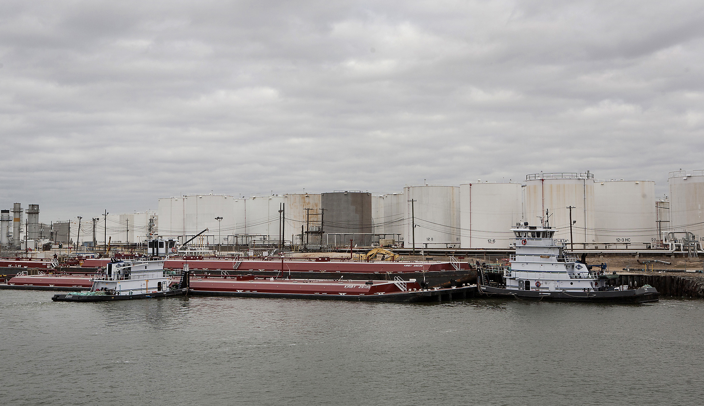 Gasoline product leaking after oil tanker collision in Houston Ship Channel