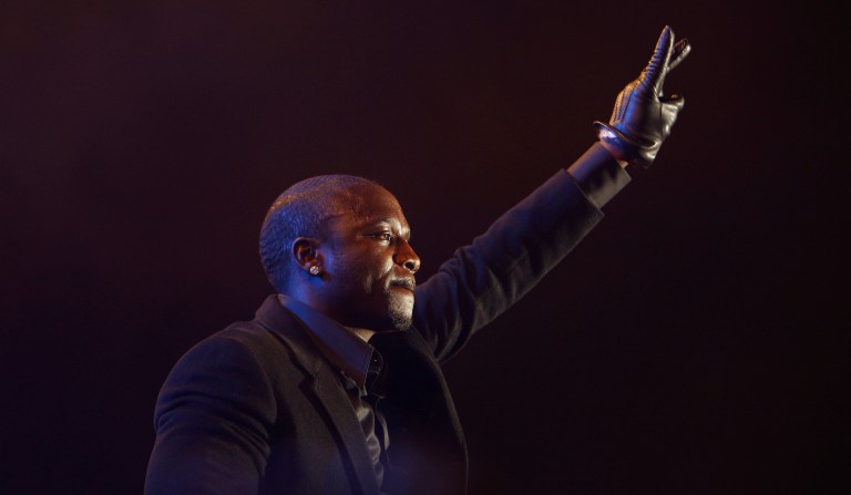 R&B star Akon performs in Bangalore, India, Sunday, April 17, 2011. 