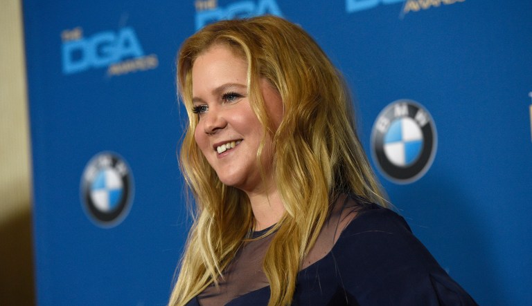 Amy Schumer poses in the press room at the 70th annual Directors Guild of America Awards at The Beverly Hilton hotel on Saturday, Feb. 3, 2018, in Beverly Hills, Calif.