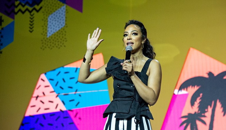 Angela Rye seen at the 2018 Essence Festival at the Ernest N. Morial Convention Center on Saturday, July 7, 2018, in New Orleans.