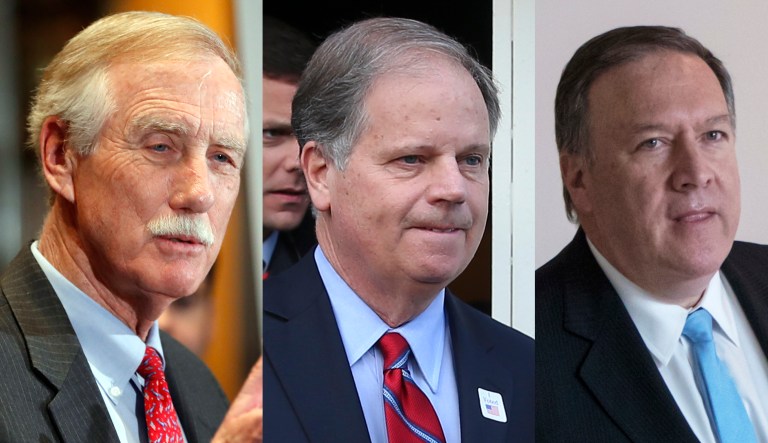 Angus King, Doug Jones, Mike Pompeo