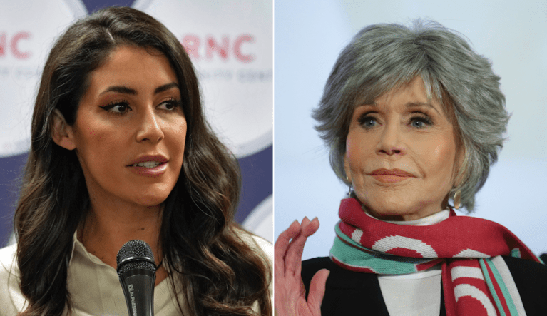 Rep. Anna Paulina Luna (R-FL) (left) and Hollywood icon Jane Fonda.