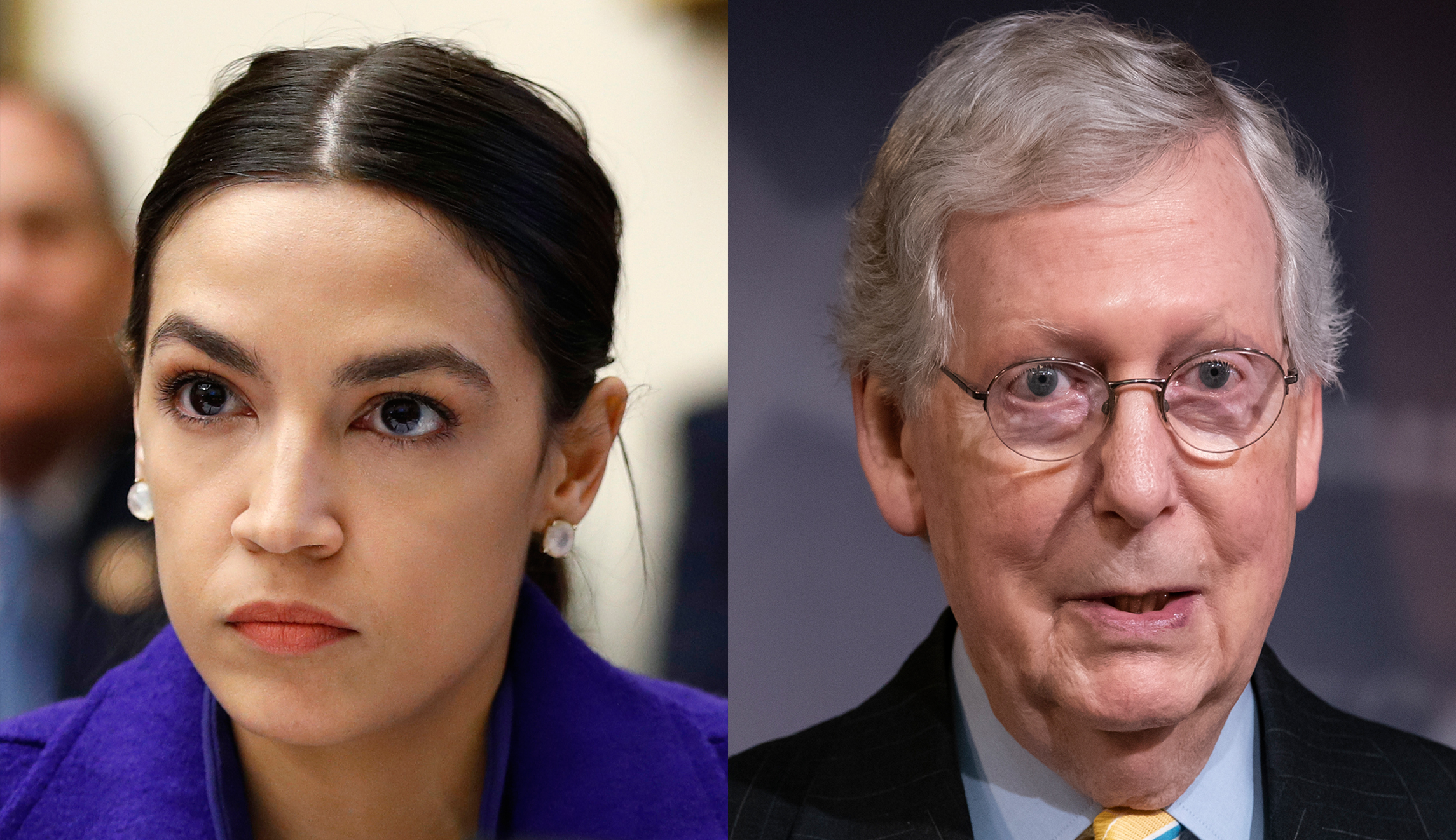 AOC asks McConnell if he stands by photo of young men in ’Team Mitch’ shirts groping cutout of her