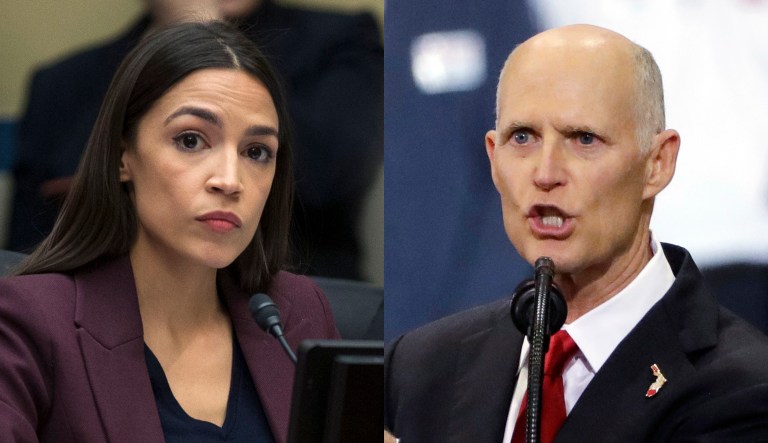 Alexandria Ocasio-Cortez and Rick Scott are shown.