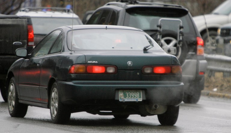 A car gives off exhaust in Montpelier, Vt., Monday, March 2, 2007. Vermont is a big winner in two major environmental decisions handed down today by the U.S. Supreme Court. Carbon dioxide is a greenhouse gas linked to global climate change, but the Environmental Protection Agency had been resisting calls to regulate the amount of it coming from vehicle tailpipes. Vermont had joined Massachusetts and other parties in suing to get the EPA to regulate carbon dioxide as a pollutant. Vermont Attorney General William Sorrell says the decision is a major boost for the state, which the car industry is suing for trying to regulate carbon emissions from vehicles.