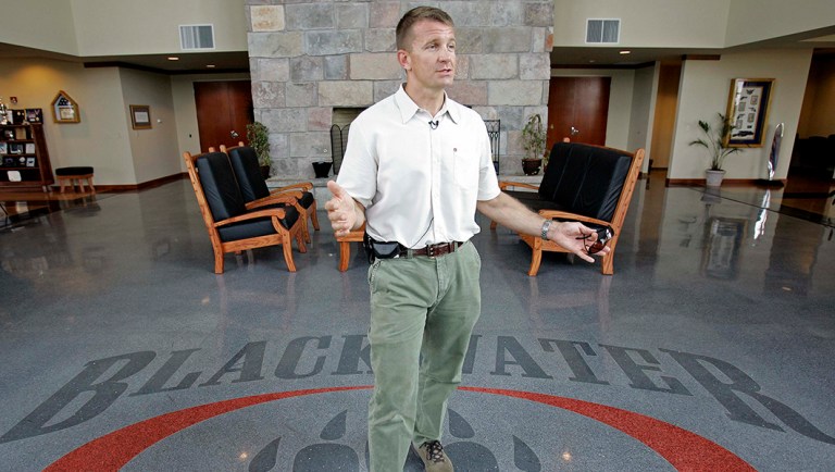 Founder and CEO of Blackwater Worldwide Erik Prince is seen at Blackwater's offices in Moyock, N.C.
