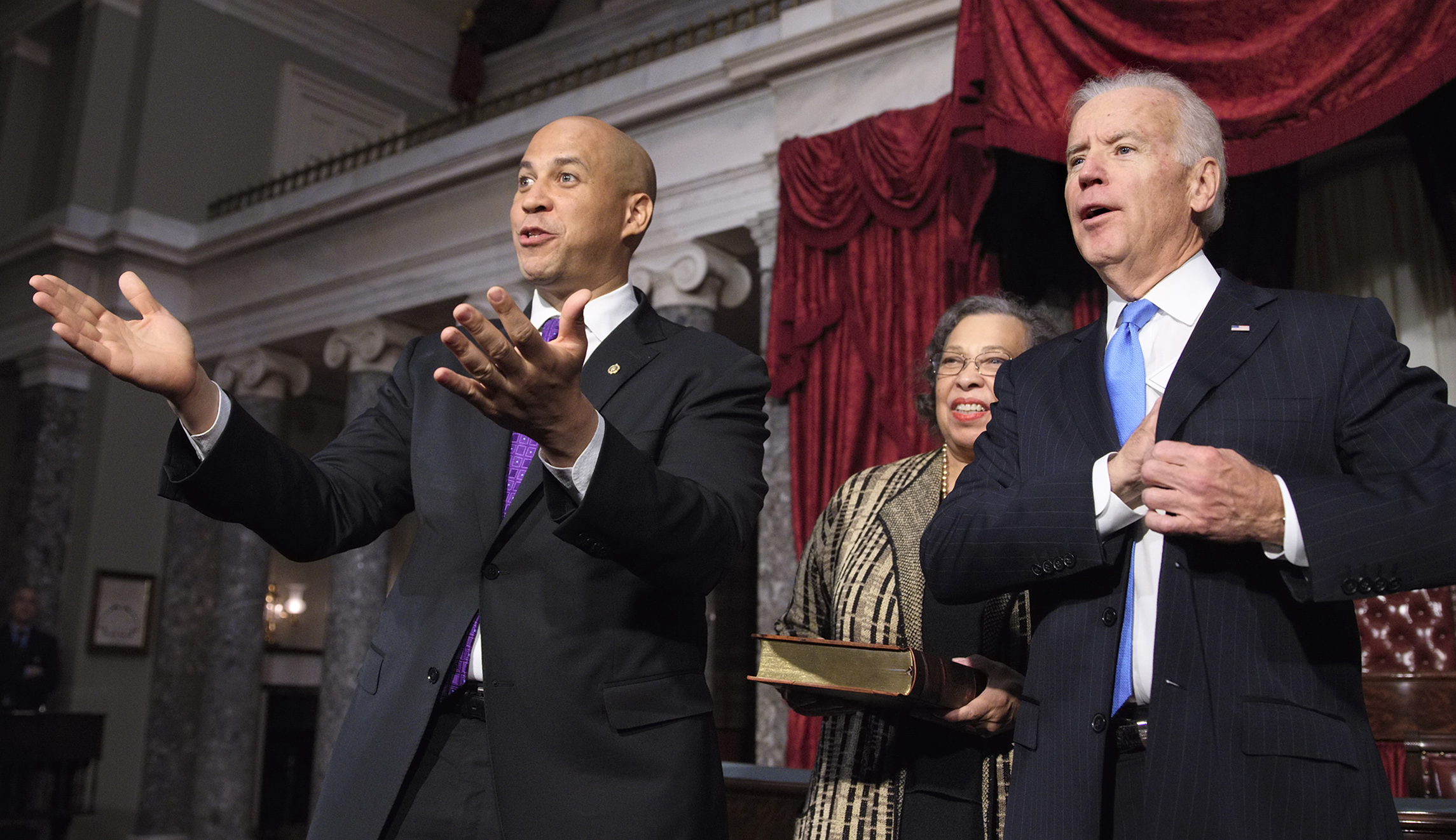 Biden and Booker pledge to back federal efforts to regulate some state elections