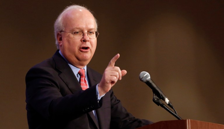 Republican strategist Karl Rove speaks at the California Republican Party convention in Sacramento, Calif., on March 2, 2013.