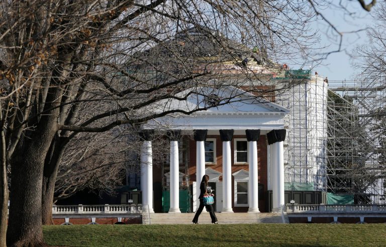 The University of Virginia, its famous Rotunda shown here, has seen a battle over the hiring of a top Trump aide.