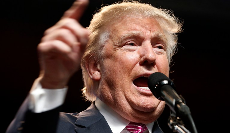 In this photo taken May 5, 2016, Republican presidential candidate Donald Trump speaks in Charleston, W. Va. There's no cheering at the White House for Donald Trump, but his ascent as the presumptive Republican nominee means a few of President Barack Obama's key achievements could be more likely to survive after he leaves office.  