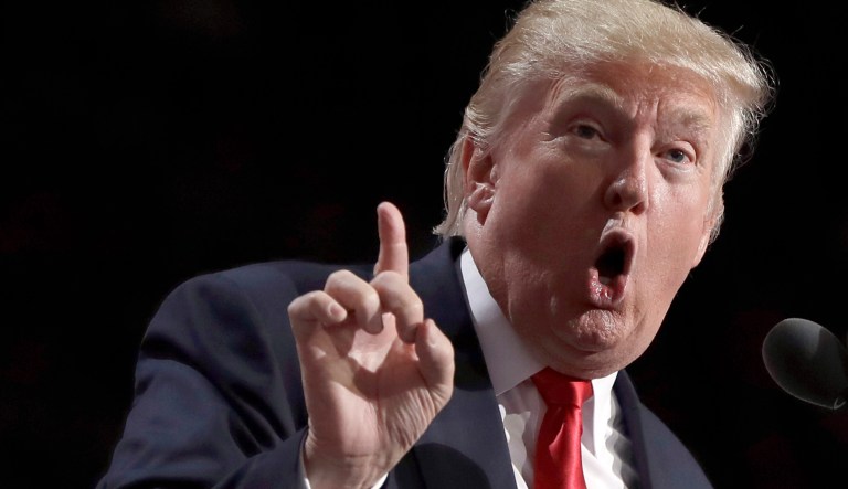 Republican Presidential Candidate Donald Trump, speaks during the final day of the Republican National Convention in Cleveland, Thursday, July 21, 2016.