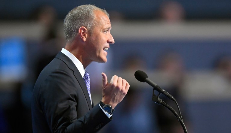 Rep. Sean Patrick Maloney, D-N.Y., co-chairman of the Congressional LGBT Equality Caucus, speaks during the final day of the Democratic National Convention in Philadelphia , Thursday, July 28, 2016.