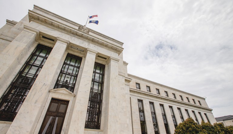 This photo shows the Marriner S. Eccles Federal Reserve Board Building in Washington, D.C.