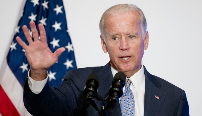 Vice President Joe Biden gestures while speaking.