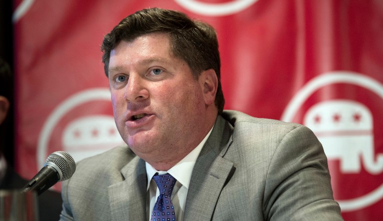 Republican National Committee Political Director Chris Carr appears at a post-election press briefing to discuss the RNC's role in the election. 
