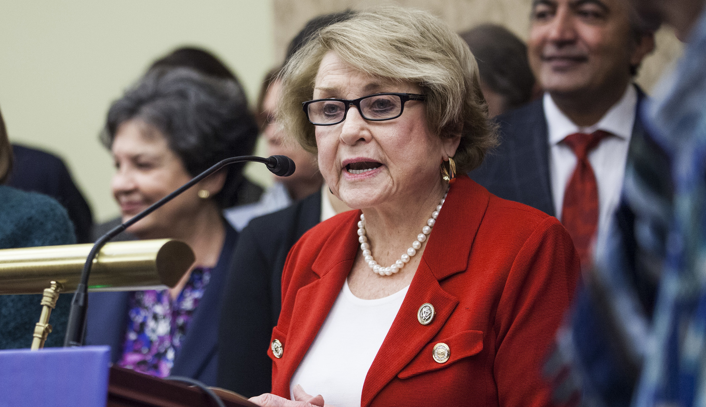 Rep. Louise Slaughter being treated for a concussion after a fall last week