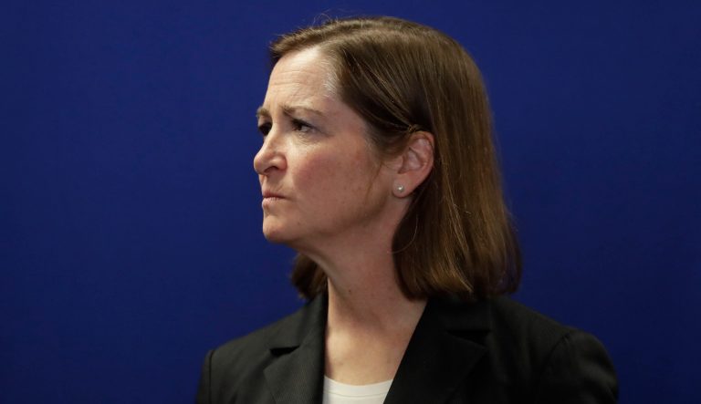 U.S. Attorney Barbara McQuade of the Eastern District of Michigan addresses the media, Friday, Jan. 13, 2017, in Detroit. 