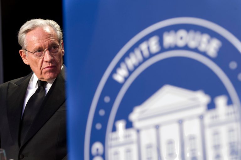 Journalist Bob Woodward sits at the head table during the White House Correspondents' Dinner in Washington, Saturday, April 29, 2017.