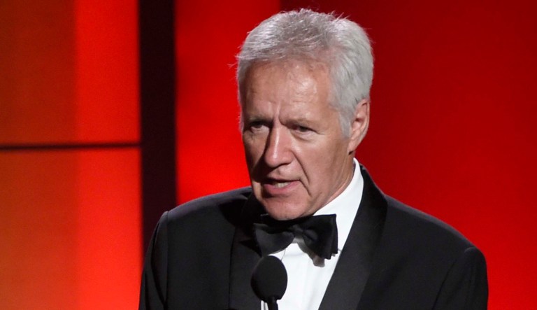 Alex Trebek speaks.