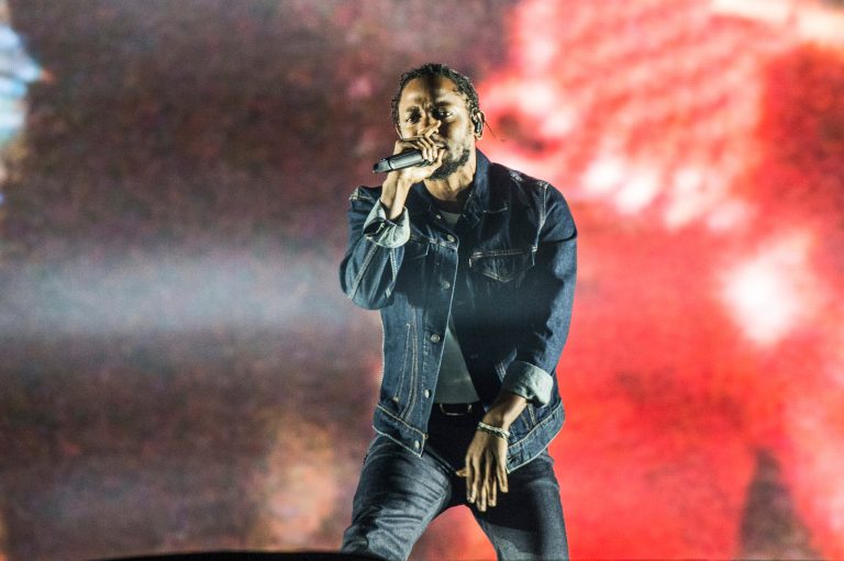 Kendrick Lamar performs during the Festival d'ete de Quebec on Friday, July 7, 2017, in Quebec City, Canada.