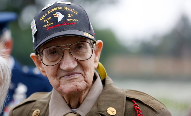 Pvt. Henry L. Ochsner of the U.S. Army is among 10 California men who fought overseas with the U.S. Army, Army Air Corps and Marines during World War II who were awarded the National Order of the Legion of Honor (LÃ©gion d'Honneur), the French government's highest honor, during a ceremony at Los Angeles National Cemetery Tuesday, Sept. 19, 2017. 