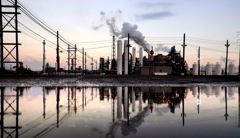 An oil refinery stands in Port Arthur, Texas.