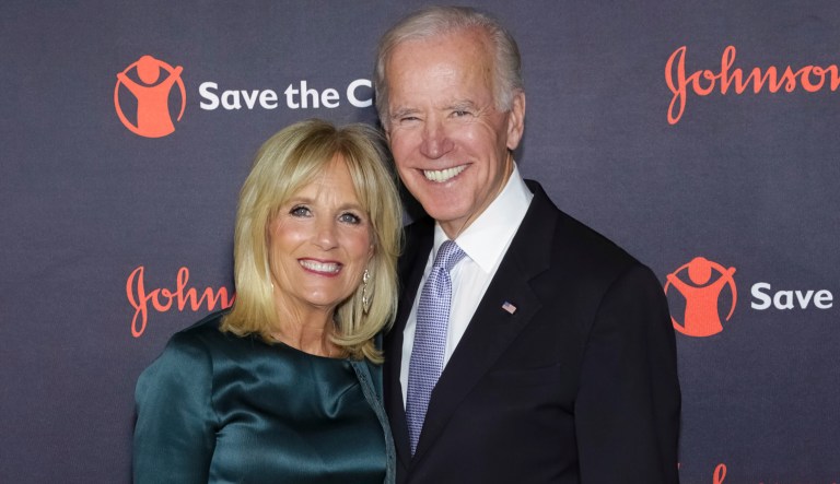 Dr. Jill Biden, left, and former Vice President Joe Biden attend an event.