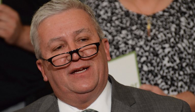 Pennsylvania state Sen. Mike Folmer, R-Lebanon, speaks at a Capitol news conference, Wednesday, Nov. 1, 2017 in Harrisburg, Pennsylvania.