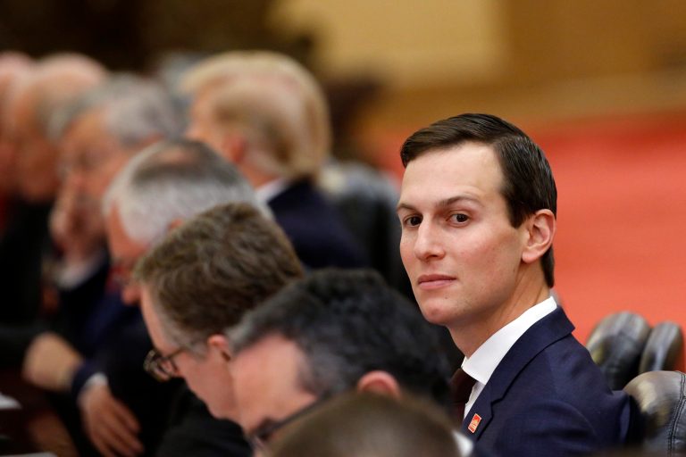 White House Senior adviser Jared Kushner attends a bilateral meeting held by U.S. President Donald Trump and China's President Xi Jinping at the Great Hall of the People in Beijing Thursday, Nov. 9, 2017.
