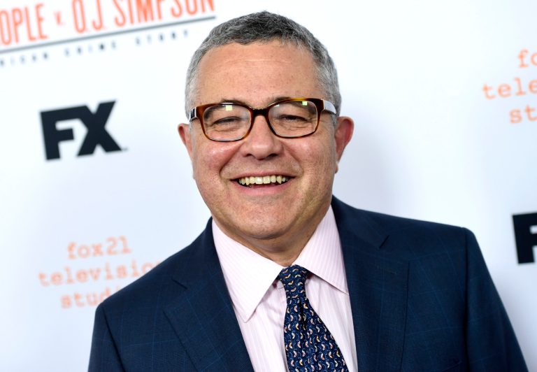 FILE - In this April 4, 2016 file photo, author and CNN commentator Jeffrey Toobin arrives at the "American Crime Story: The People v. O.J. Simpson" For Your Consideration event in Los Angeles. Toobinâs next book will be a probe into Donald Trumpâs election. Doubleday announced Tuesday that the book was currently untitled and no release date has been set.