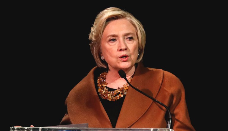 Former Secretary of State Hillary Clinton speaks at an event in New York.