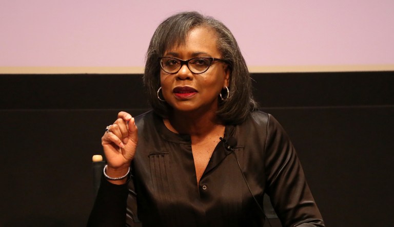 Anita Hill speaks at a discussion about sexual harassment and how to create lasting change. 