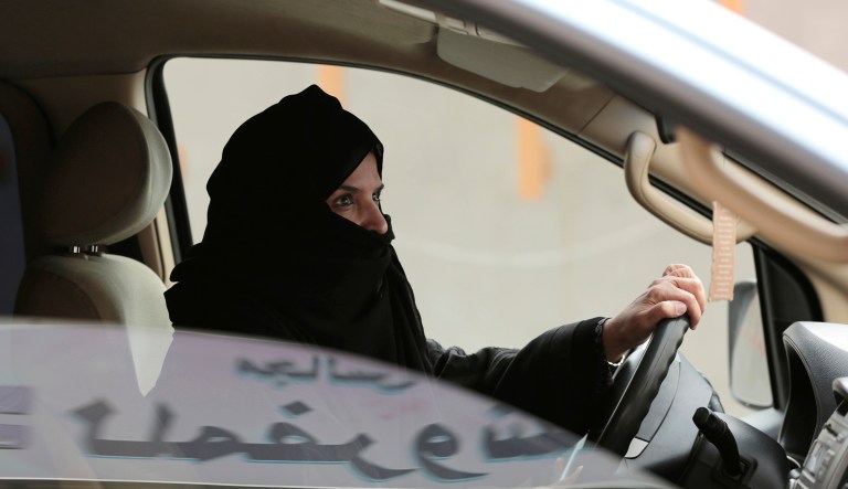 In this file photo, Aziza Yousef drives a car on a highway in Riyadh, Saudi Arabia, as part of a campaign to defy Saudi Arabia's ban on women driving.