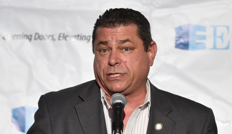 Eric Bauman, chairman of the Los Angeles County Democratic Party and vice-chairman of the California Democratic Party, speaks at an event in Beverly Hills, Calif. 