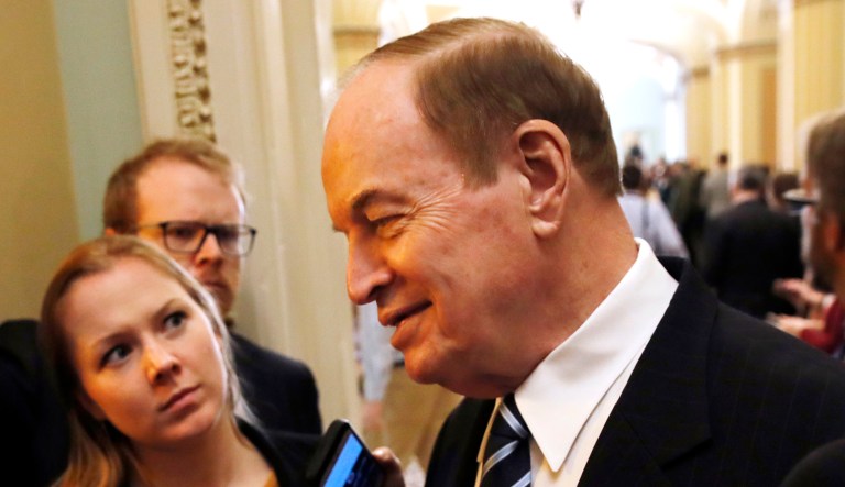Sen. Richard Shelby, R-Ala., speaks to reporters on Capitol Hill in Washington.