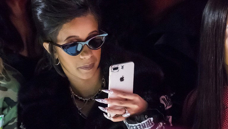 Cardi B attends the Jeremy Scott fashion show as part of NYFW Fall/Winter 2018.