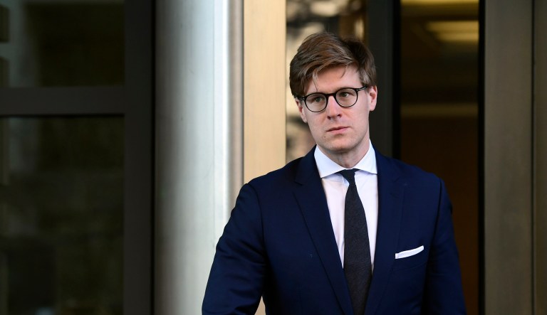 Alex van der Zwaan leaves Federal District Court in Washington. Van der Zwaan admitted  he lied to federal investigators working for special counsel Robert Mueller. 