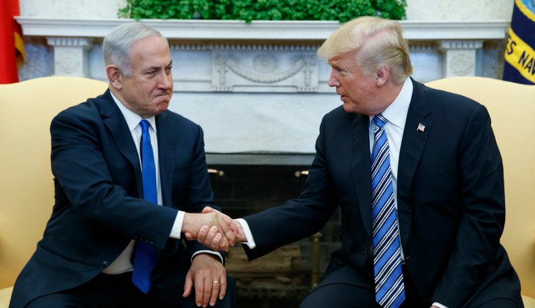 President Trump meets with Israeli Prime Minister Benjamin Netanyahu in the Oval Office. 