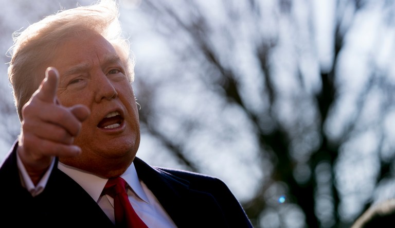 President Trump speaks to the military.