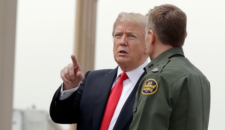 President Trump reviews border wall prototypes, Tuesday, March 13, 2018, in San Diego.