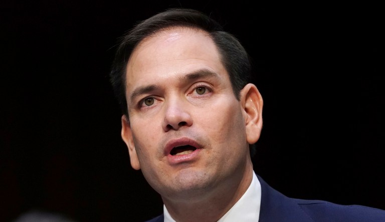 Sen. Marco Rubio, R-Fla., speaks during a hearing.