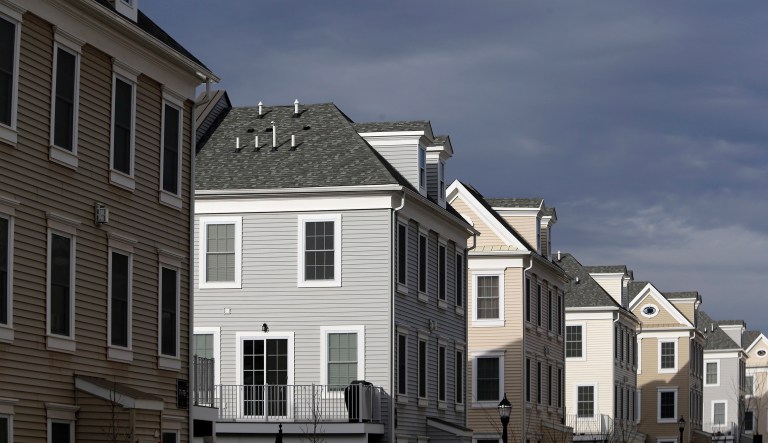 Townhouses are seen in Wood-Ridge, N.J.  