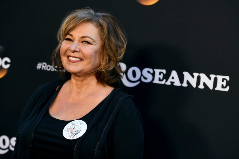 Roseanne Barr arrives at the Los Angeles premiere of "Roseanne" on Friday, March 23, 2018, in Burbank, Calif.