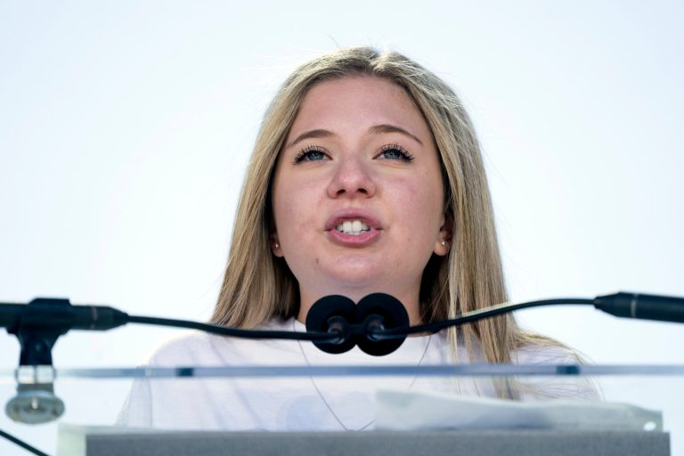 Jaclyn Corin, a student at Marjory Stoneman Douglas High School in Parkland, Fla., and one of the organizers of the rally, speaks during the "March for Our Lives" rally in support of gun control in Washington, D.C.