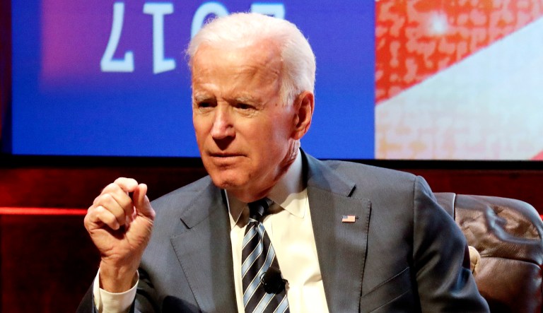 Former Vice President Joe Biden takes part in a question and answer session at Vanderbilt University in Nashville, Tenn.