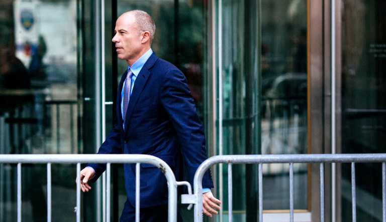 Attorney Michael Avenatti arrives at federal court on April 13 in New York.
